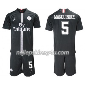 Fotbalový Dres Paris Saint-Germain Marquinhos 5 Jodan Černá Dětské Alternativní 2018/19